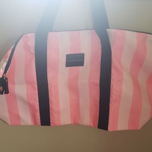 Striped duffel bag